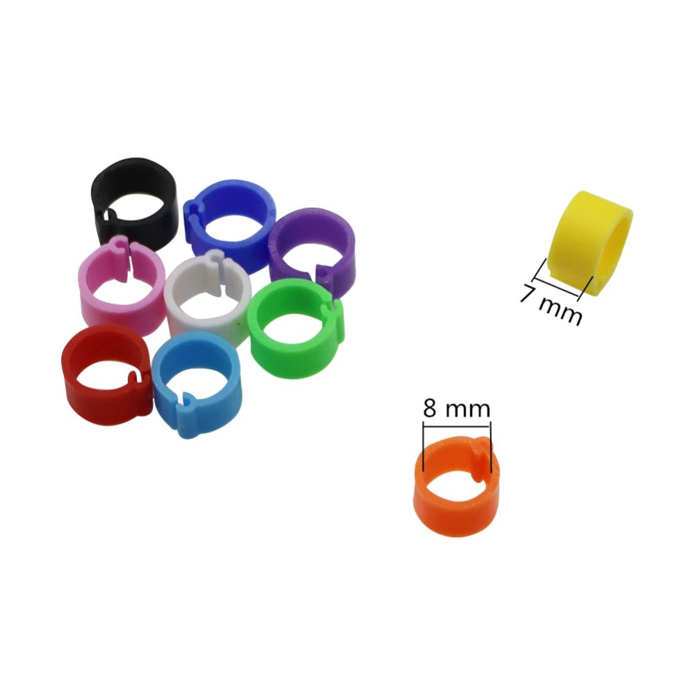 Set 100 Vòng Nhựa Kẹp Chân Chim 8Mm Rộng 7Mm Nhiều Màu Sắc