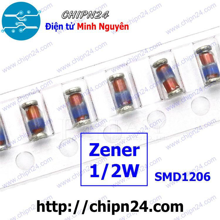 [10 CON] Diode Zener Dán 1/2W (3V3/4V7/5V1/5V6/6V2/12V/15V/24V/33V/36V) - [Chọn Loại]