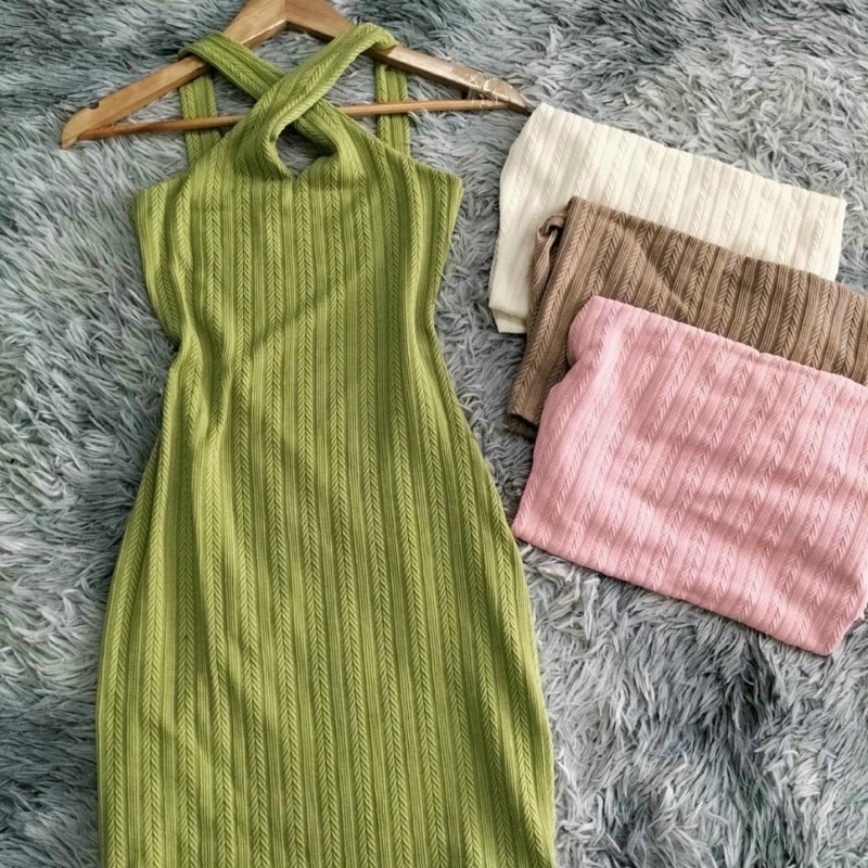 [Mới Nhất] Đầm, Váy Body Dáng Chữ A Sexy Yếm Choàng Cổ Đủ Màu Hot Trend Màu Xanh Cốm, Hồng, Nude, Trắng, Chizi Shop