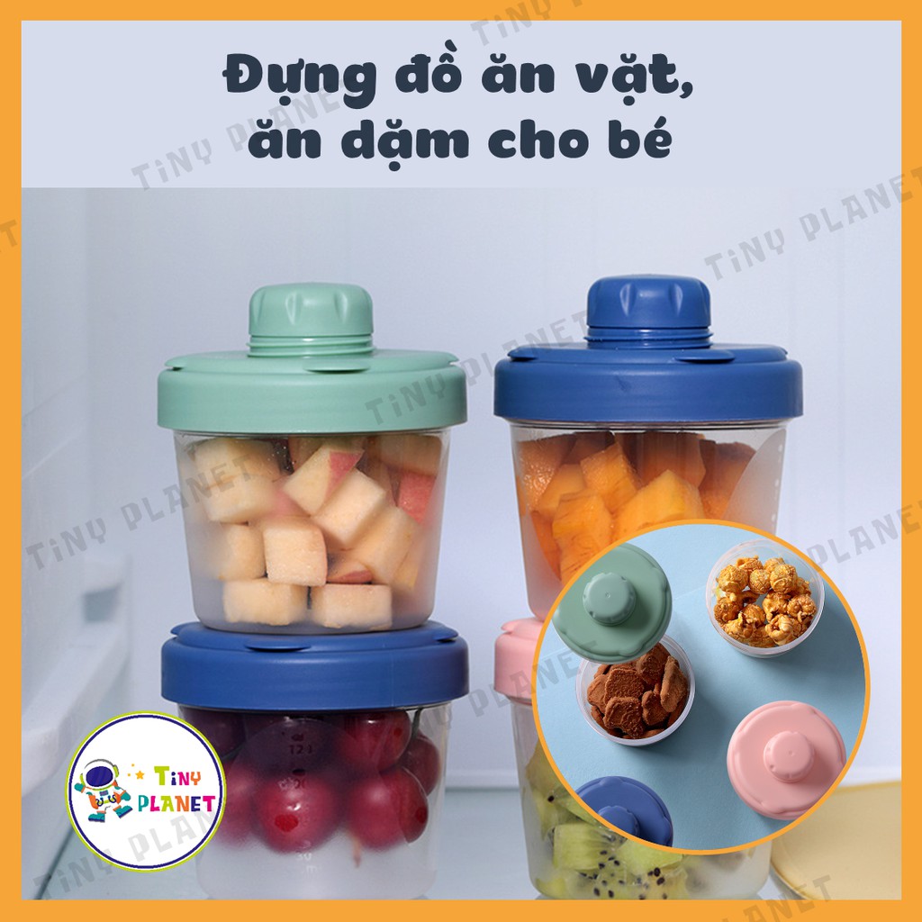 [MẪU MỚI 2021] Hộp chia sữa 4 ngăn và đựng đồ ăn dặm nhựa trong cho bé