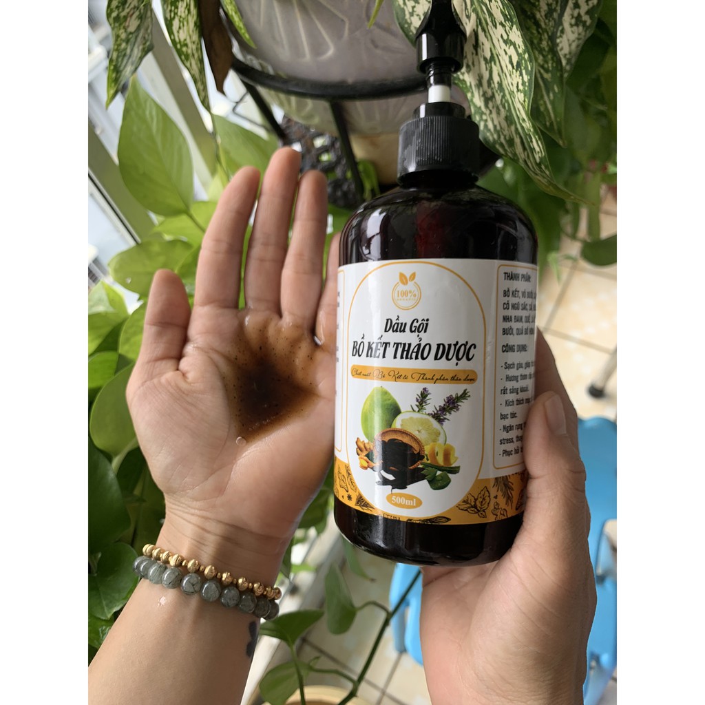 Dầu gội bồ kết cô đặc, Dầu gội thảo dược Handmade,Sạch gàu giảm rụng tóc Chai 500ml - Goss VIệt