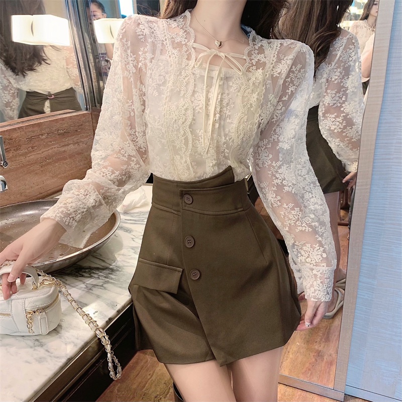 Áo ren tay dài dáng rộng thời trang cho nữ | BigBuy360 - bigbuy360.vn
