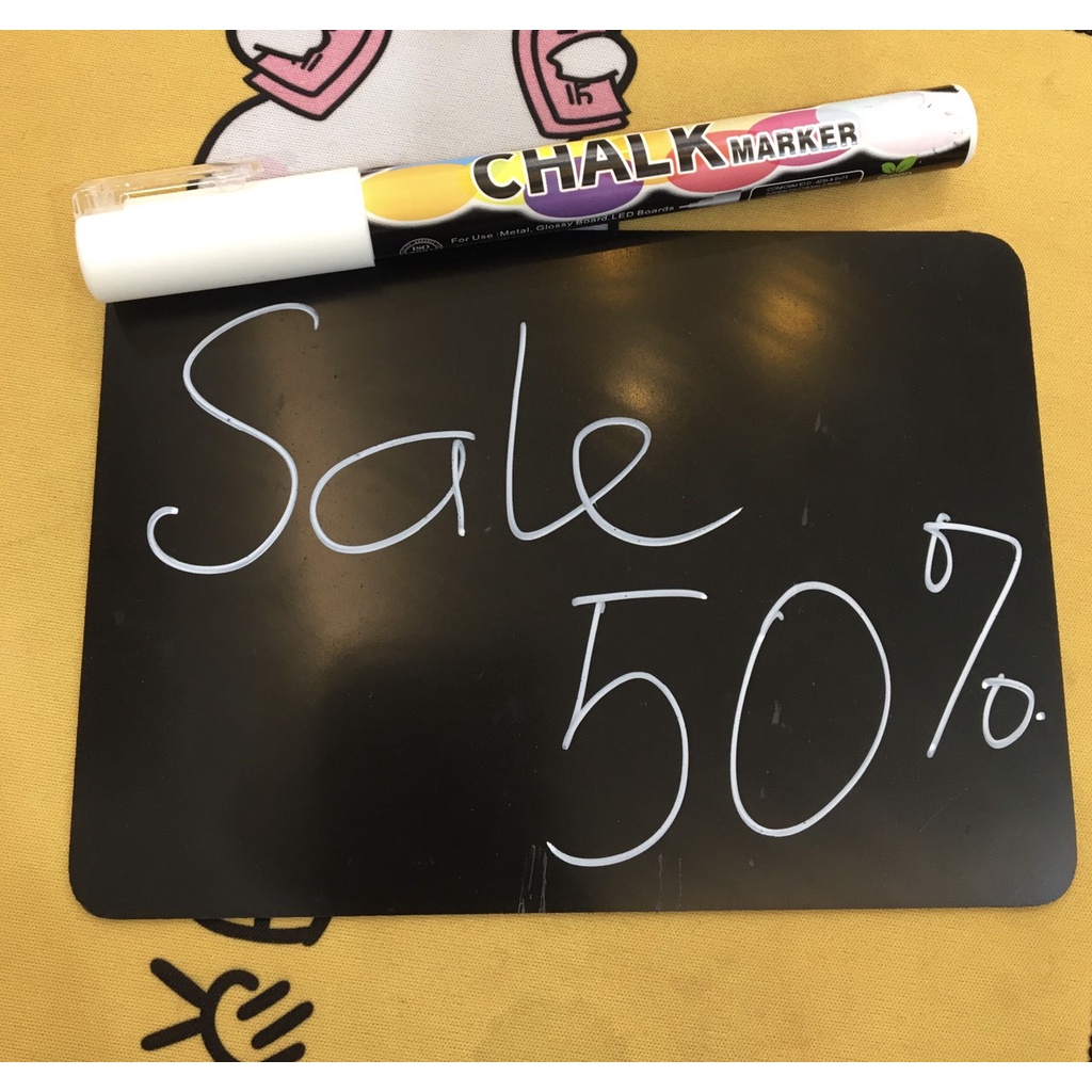 Bảng ghi giá rau củ quả, bảng nhựa đen viết xóa được, tái sử dụng chuyên dùng ghi tên hàng hóa, giá bán tại các cửa hàng