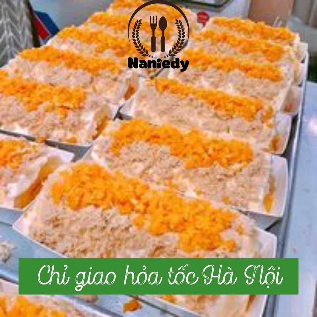 Bánh bông lan trứng muối đồ ăn vặt cuộn sốt pho mai ăn đã miệng chỉ giao Hà Nội