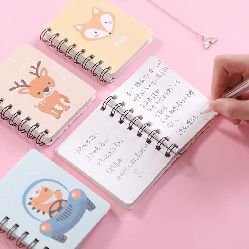 Sổ Tay Ghi Chép Mini Hoạt Hình, Sổ tay kute gáy lò xo (chọn màu) #5