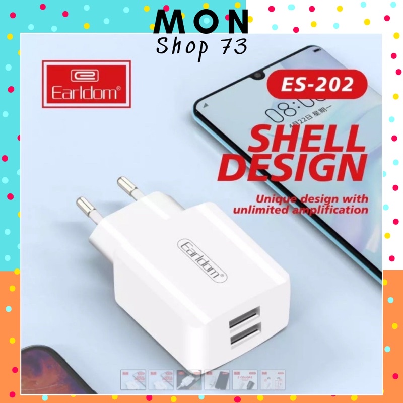 Củ Sạc nhanh Earldom ES-202 2 cổng usb