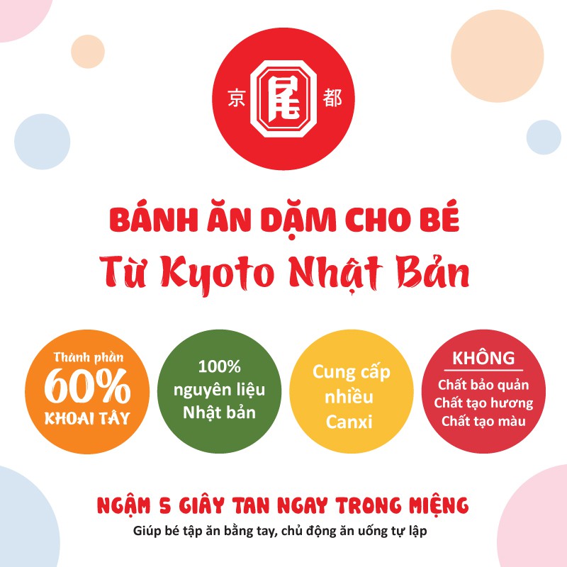 3 gói bánh ăn dặmBORO Nhật Bản 120g/gói, gồm vị rau, bí đỏ, cải bó xôi