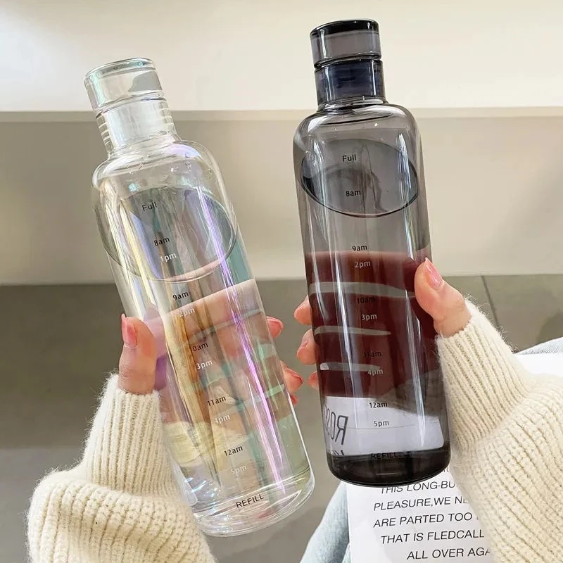 Bình Đựng Nước 500ML Bằng Kính In Họa Tiết Độc Đáo Dung Tích Lớn Chống Rò Rỉ Tiện Dụng