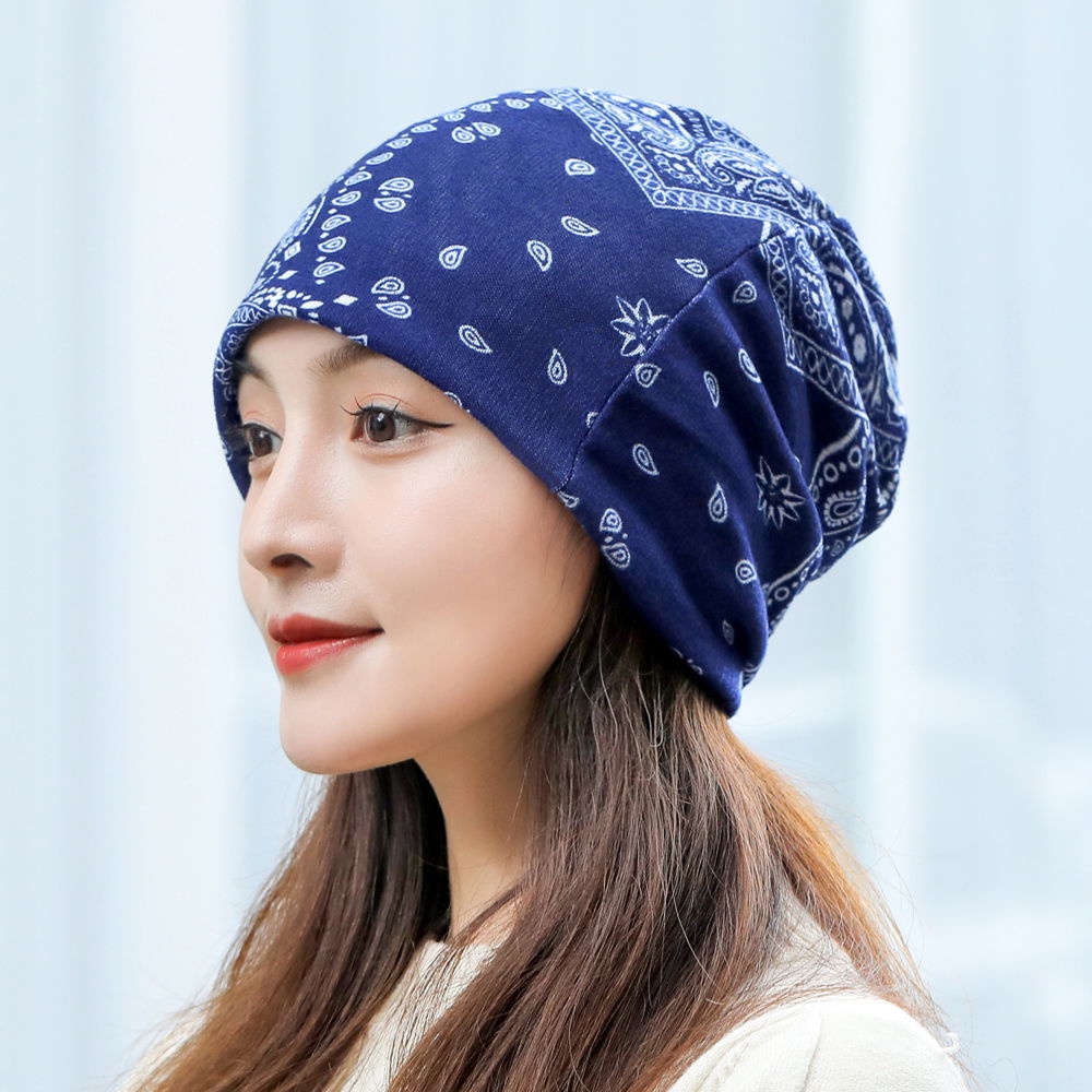 Mũ Bandana Hàn Quốc Đa Năng in Họa Tiết Cổ Điển Thời Trang Mùa Đông Cho Nữ 50GrandmaMùa Thu