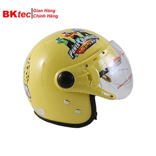 Mũ bảo hiểm 3/4 đầu có kính hình siêu nhân dành cho bé trai cao cấp chính hãng BKtec bt34vang