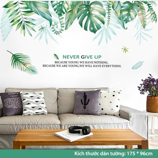 Decal dán tường, tranh dán tường phòng ngủ, các miếng decan cho bé dễ thương (Never Give Up, 2 tờ)