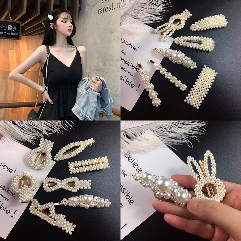 Set Kẹp Tóc Đính Ngọc Đá Nhiều Mẫu Siêu Hot (Set 20 Món )
