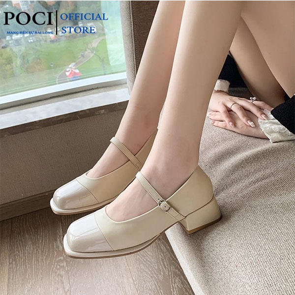 Giày búp bê quai ngang mảnh cài vô cùng basic tiểu thư POCI 175