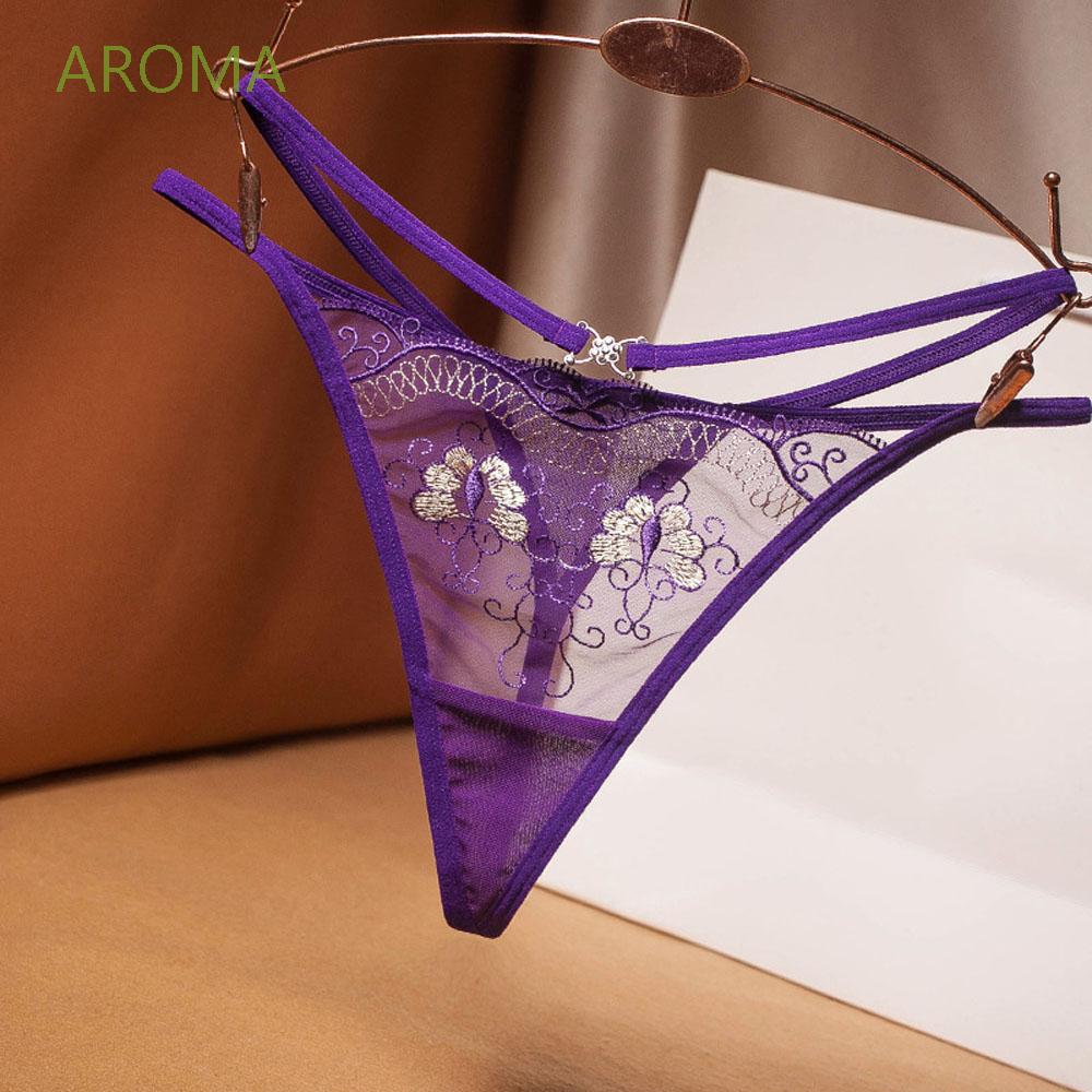 AROMA For Women Panties Transparent Lingerie Thong Lace Sexy Erotic Temptation Low-waist Stimulate G-String/Multicolor