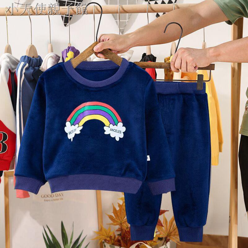 Bộ Đồ Sweater Phối Nhung Thời Trang Mùa Đông Cho Bé Trai 1-3 - 4 Tuổi