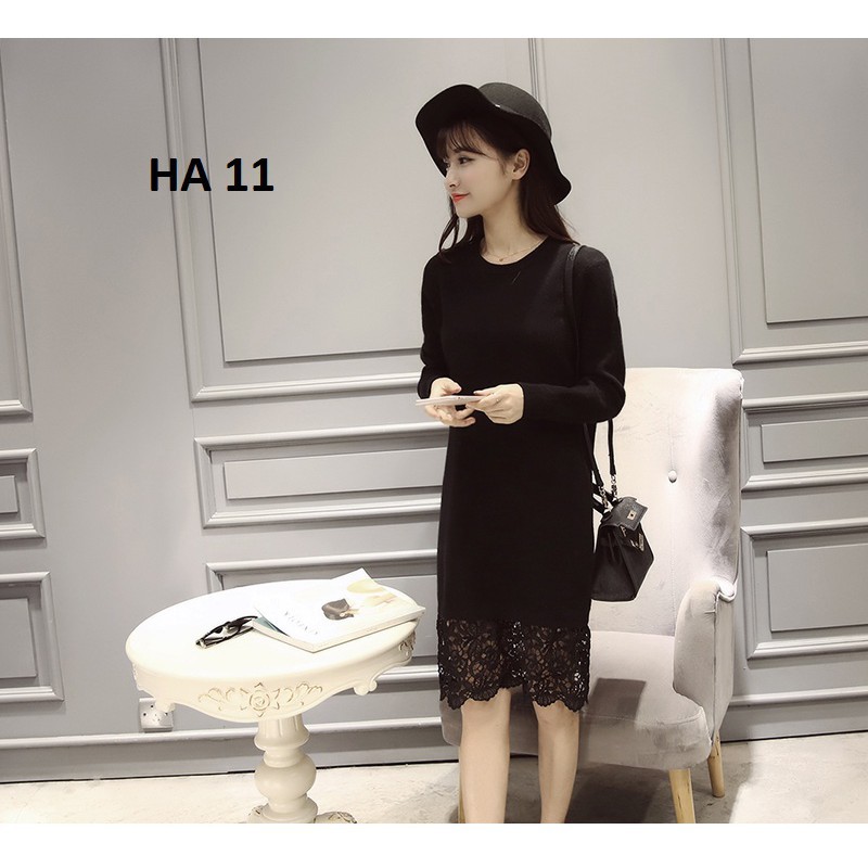 Váy đầm len phối ren đẹp xinh, hàng nhập, chất đẹp | BigBuy360 - bigbuy360.vn