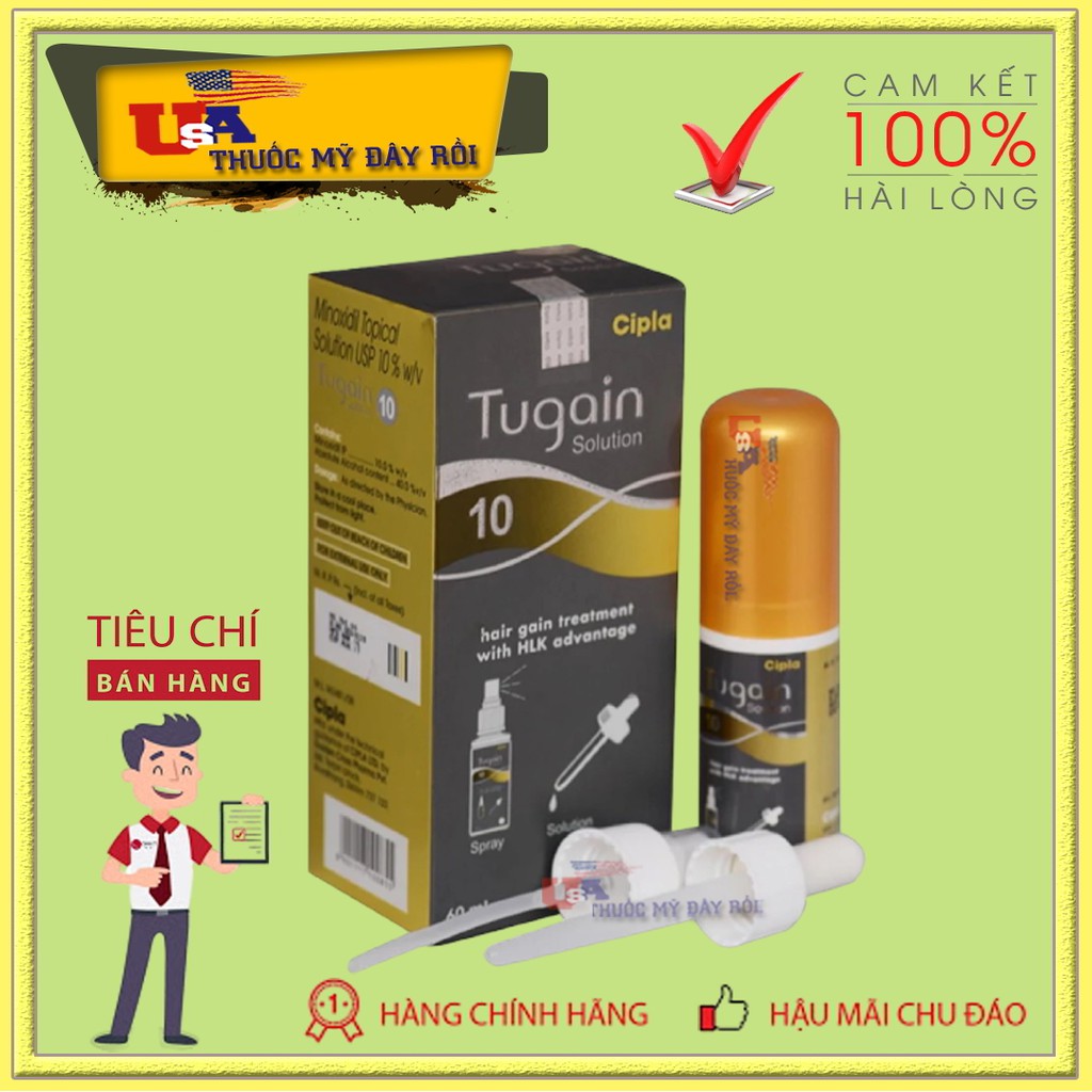 Dung Dịch Hỗ Trợ Mọc Râu Tóc Minoxidil 10% Tugain Solulion Hàm Lượng Cao