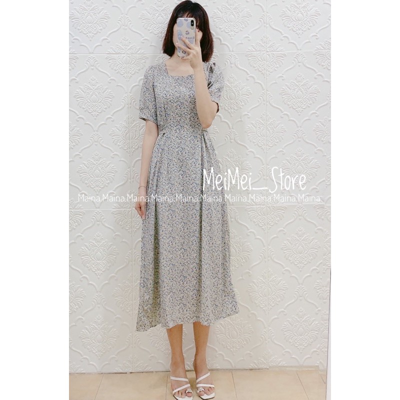 Váy hoa nhí cổ vuông cộc tay K.e.r [Ảnh thật/sẵn] | BigBuy360 - bigbuy360.vn