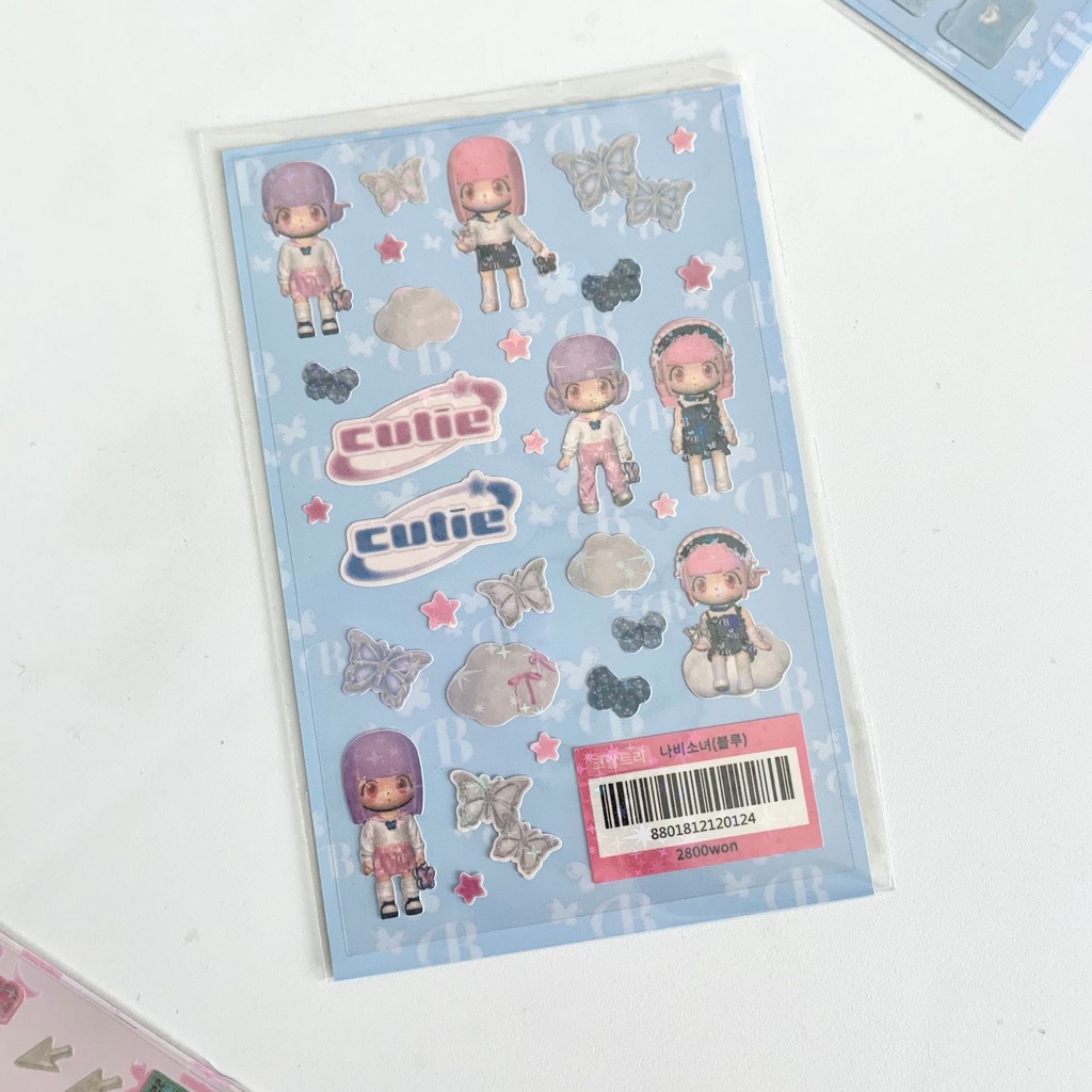 Ins Nhãn Dán Thẻ Cuckoo Nhỏ Nhắn Màu Laser Hình Bướm Bé Gái Châu Á Dễ Thương Cho Sách Cuckoo