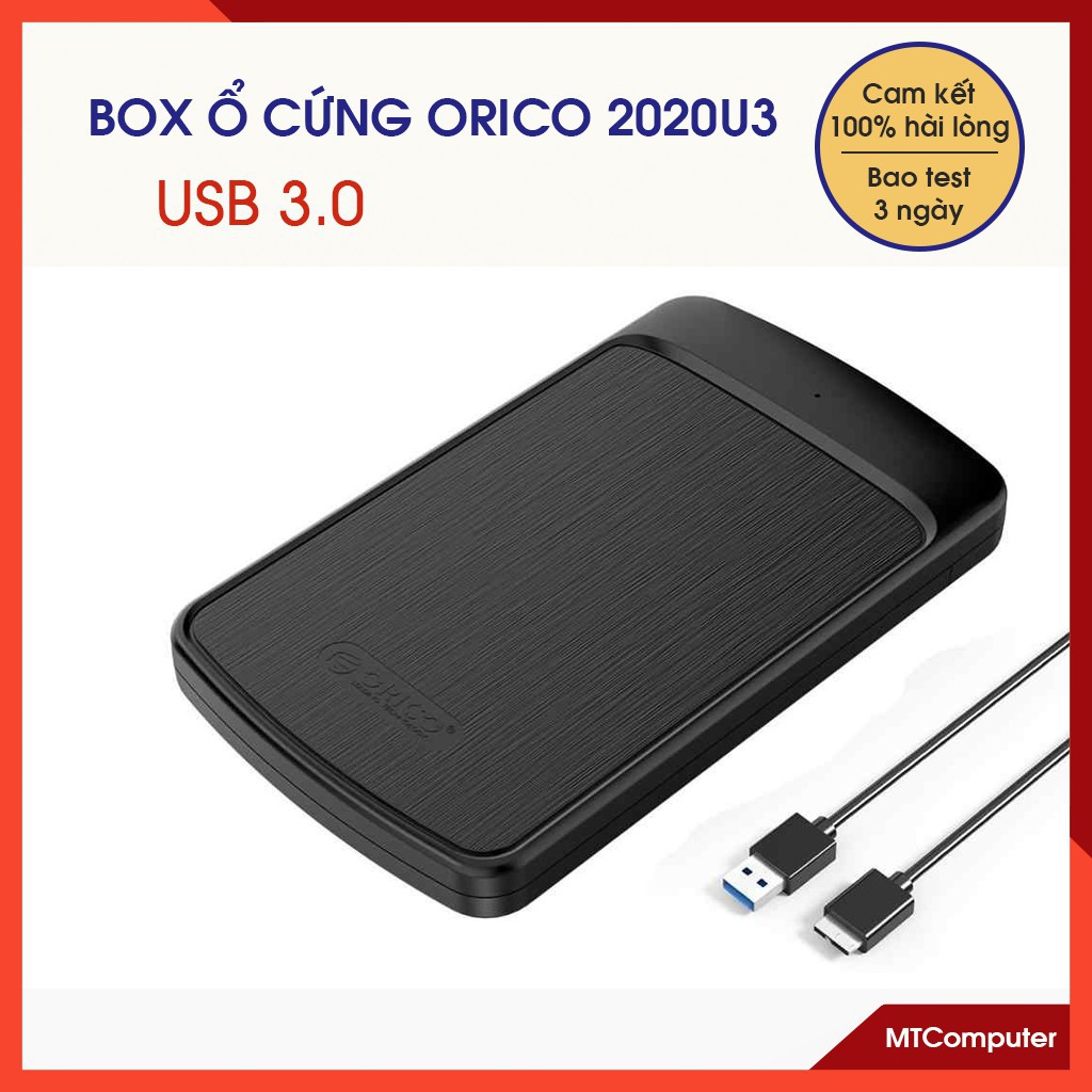 [Box Orico] Box ổ cứng 2.5 inch Orico 2020U3-BK SATA 3 USB 3.0 + HDD 2.5 250G cũ tùy chọn