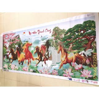 tranh gắn đá mã đáo Thành công thành phẩm khổ lớn 200x90cm