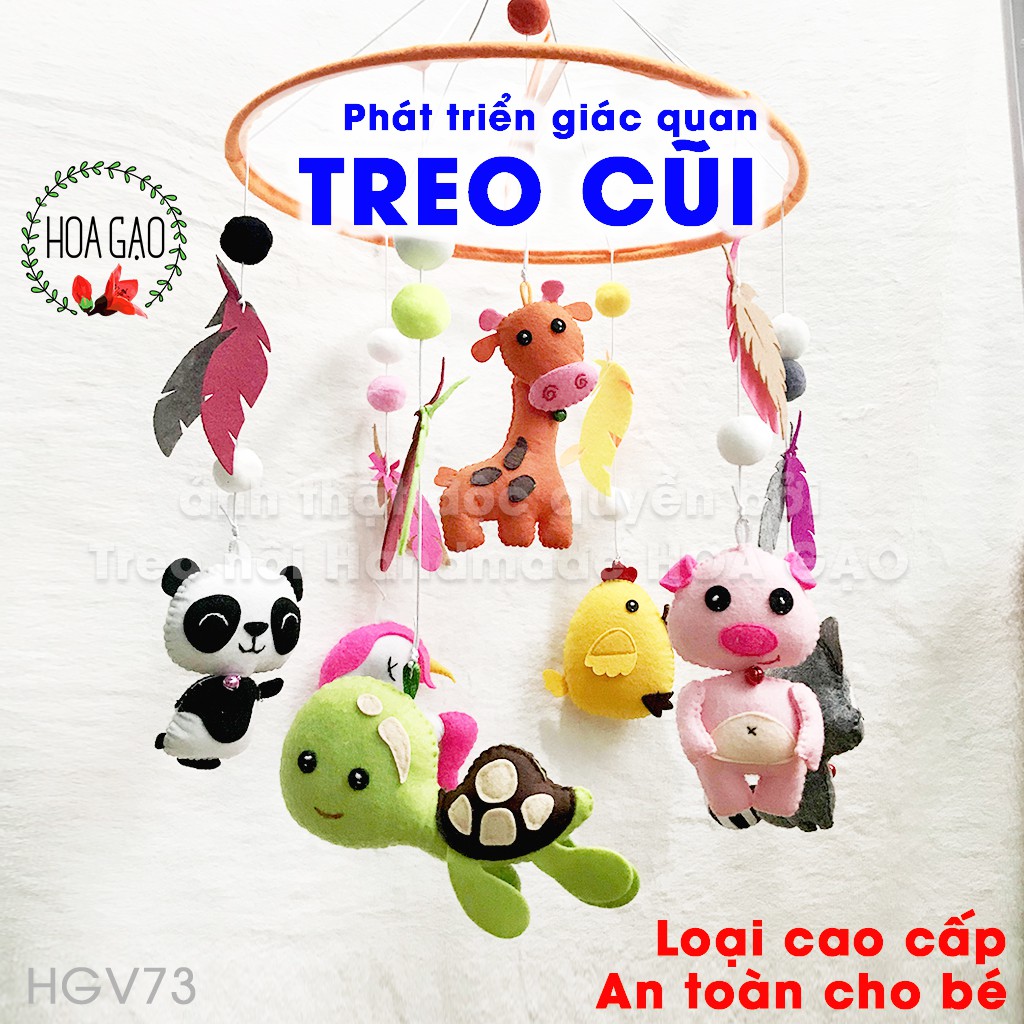 Đồ chơi treo nôi handmade, thanh treo nôi HOA GẠO GNV73 nhiều màu sắc, đa dạng mẫu mã, an toàn cho bé.