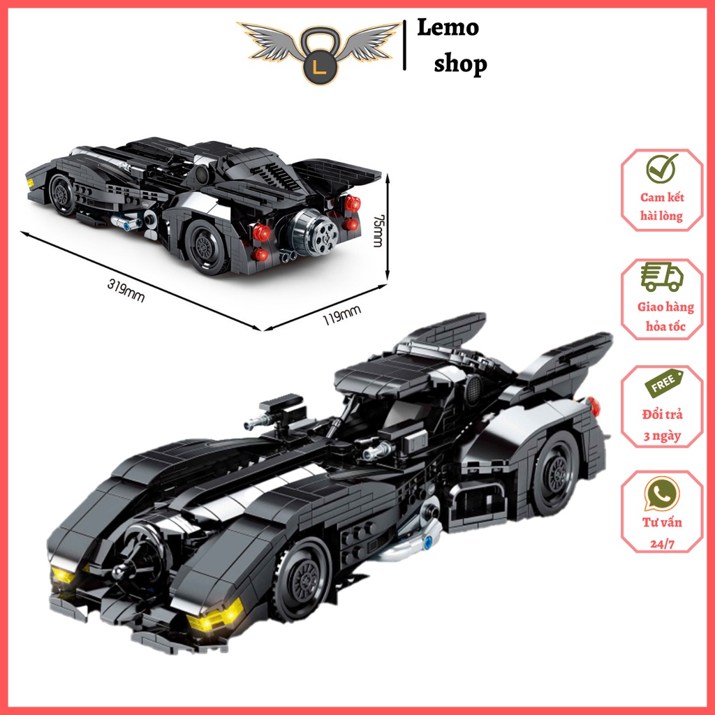 Đồ chơi xếp hình siêu xe của Người dơi Batman The Keaton Mobile gồm 966 chi tiết , đồ chơi cho bé lắp ráp DLP 8503