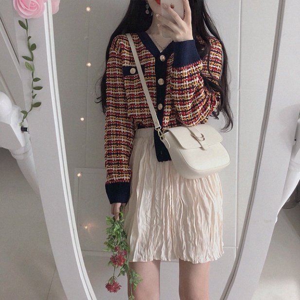 Áo Khoác Cardigan Len Nữ Dệt Kim Tay Dài Chất Dạ Tweed Mỏng Phong Cách Hàn Quốc Xiaozhainv vn 28