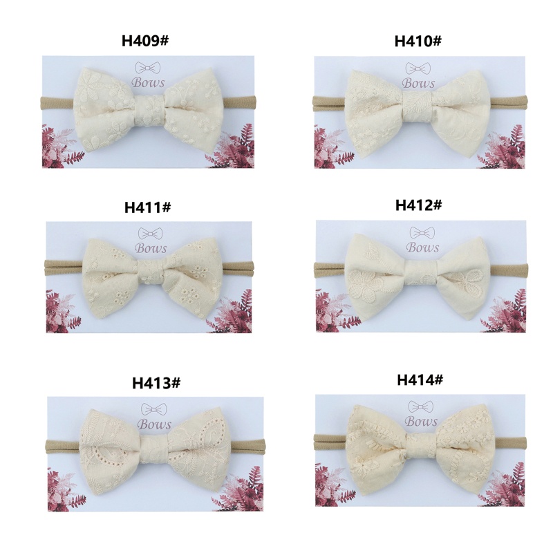 Băng Đô Cotton Co Giãn Màu Trơn Thắt Nơ Thời Trang Cho Bé Gái