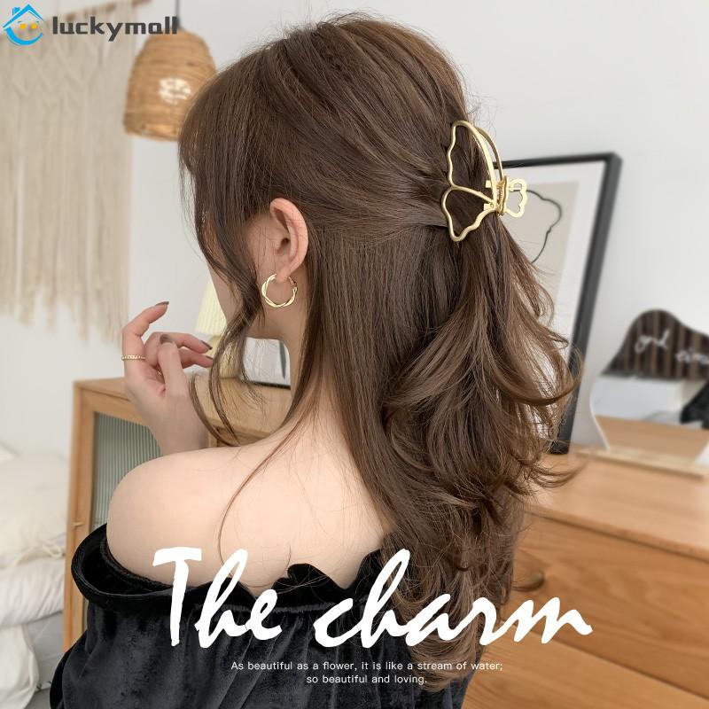 Kẹp Tóc Lớn Hình Bướm Phong Cách Hàn Quốc Đơn Giản Thanh Lịch Cho Nữ