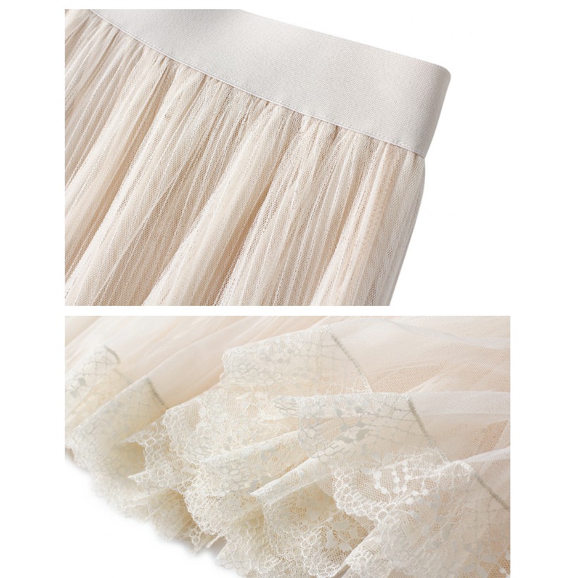 Chân váy công chúa ren lưới 2 tầng dễ thương free size VAY127