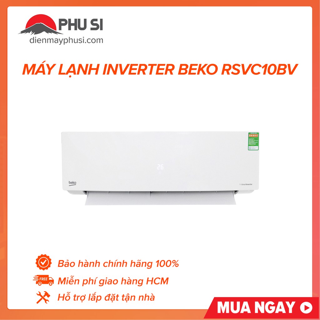 MIỄN PHÍ CÔNG LẮP ĐẶT_ RSVC10BV-I - Máy lạnh Beko RSVC10BV, 1 chiều, 1.0HP, Inverter