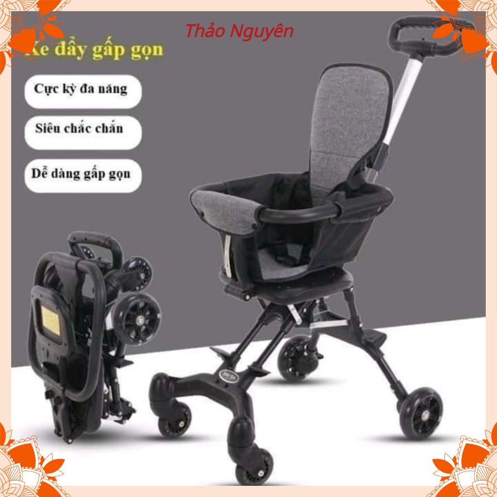 Xe Đẩy Gấp Gọn Đổi Chiều Cho Bé Kèm Đệm Ghế