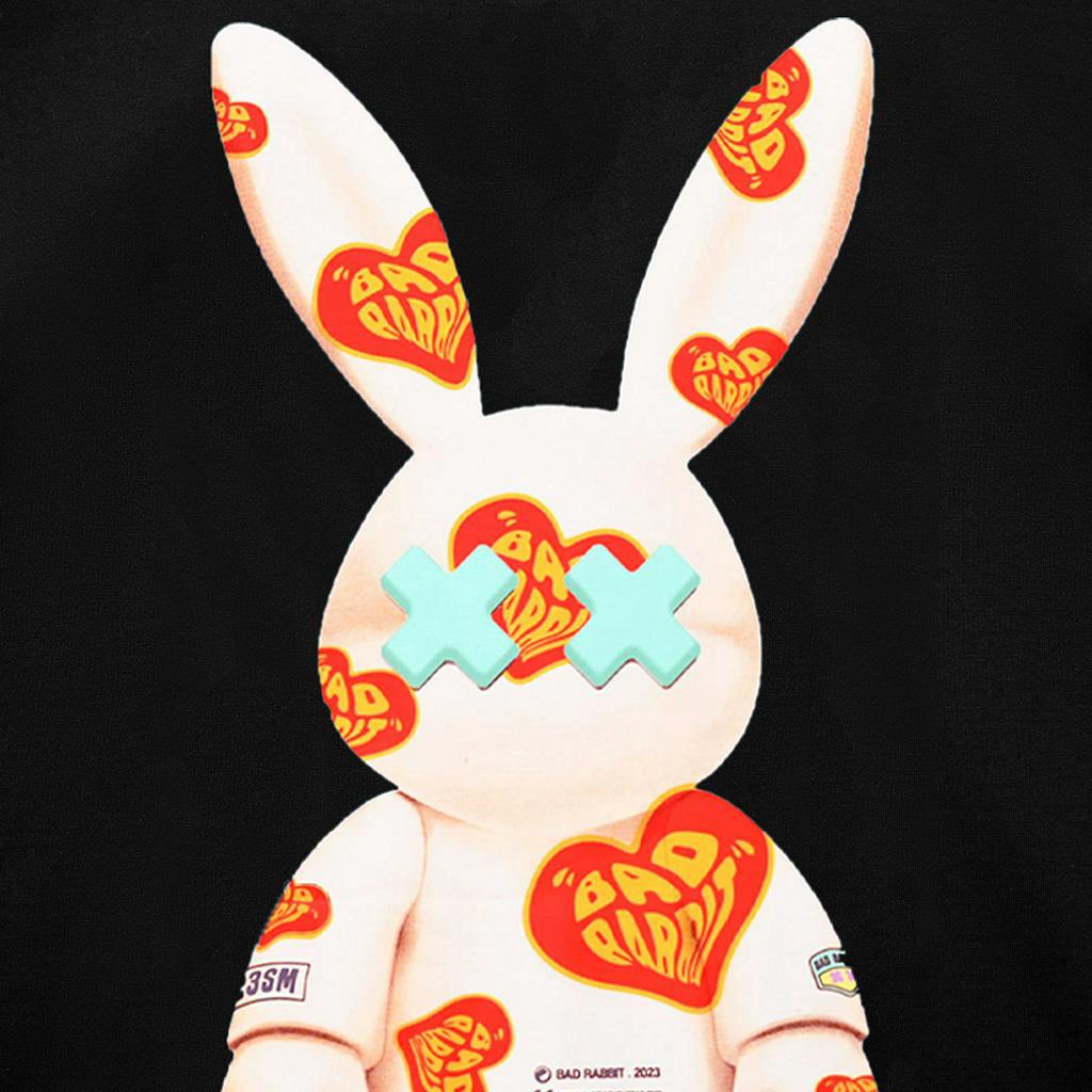 Áo Thun Unisex Bad Rabbit Heart Pattern Tee - Black - Local Brand Chính Hãng