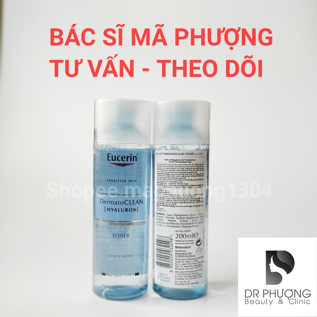 Toner cho Da nhạy cảm da thường Eucerin Dermato Clean Clarifying Toner 200ml
