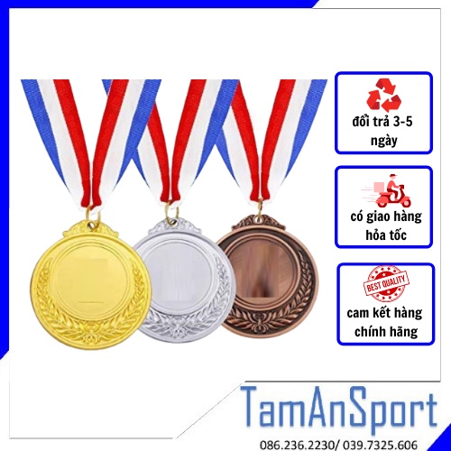 Huy chương thể thao- Huy chương Vàng/ Bạc/ Đồng kèm dây đeo- Tâm An Sports