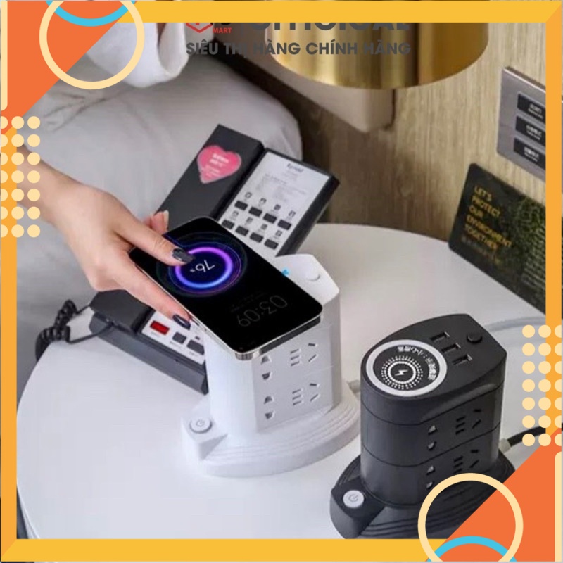 Ổ ĐIỆN THÔNG MINH ĐA NĂNG CHỐNG GIẬT KIÊM SẠC KHÔNG DÂY (1 TẦNG) [SALE]