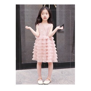Váy ren tầng cho bé gái