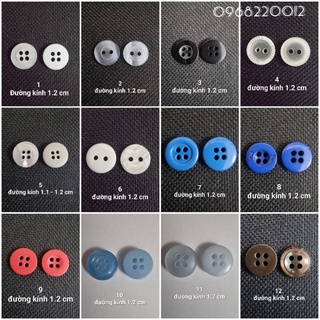 Cúc áo sơ mi đường kính 1 đến 1.2 cm ( gói 20 cúc )
