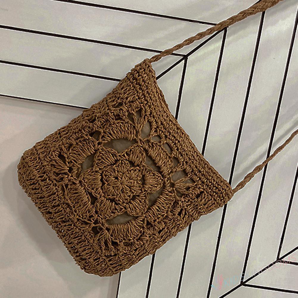 【Big Sale】Summer Beach Women Girls Crochet Braid Bags Shoulder Vintage Messenger Bag