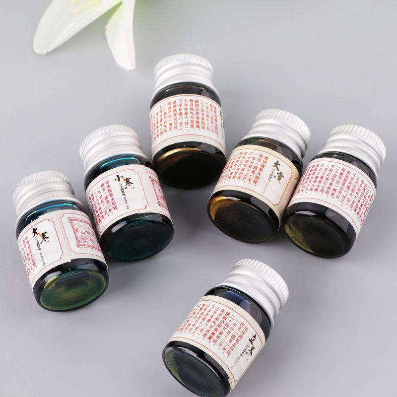 Hũ mực ánh vàng kim chấm văn phòng phẩm hỗ trợ viết bút máy/chữ thư pháp/vẽ Graffiti 5ml love