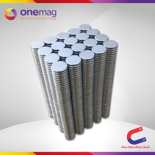 Nam Châm Đất Hiếm Loại Tròn 12x2mm Mạ Kẽm Lực Từ N35 Cực Mạnh