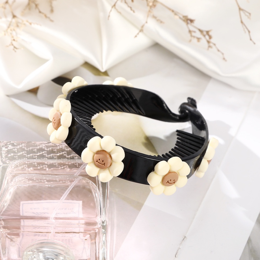 Kẹp Tóc Đuôi Ngựa Bằng Nhựa Họa Tiết Hoa Hoạt Hình Dễ Thương Phong Cách Hàn Quốc