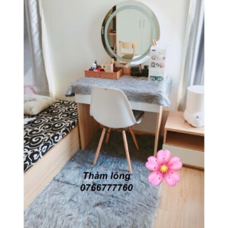 Thảm lông chụp ảnh - trải bàn trang điểm xám phết