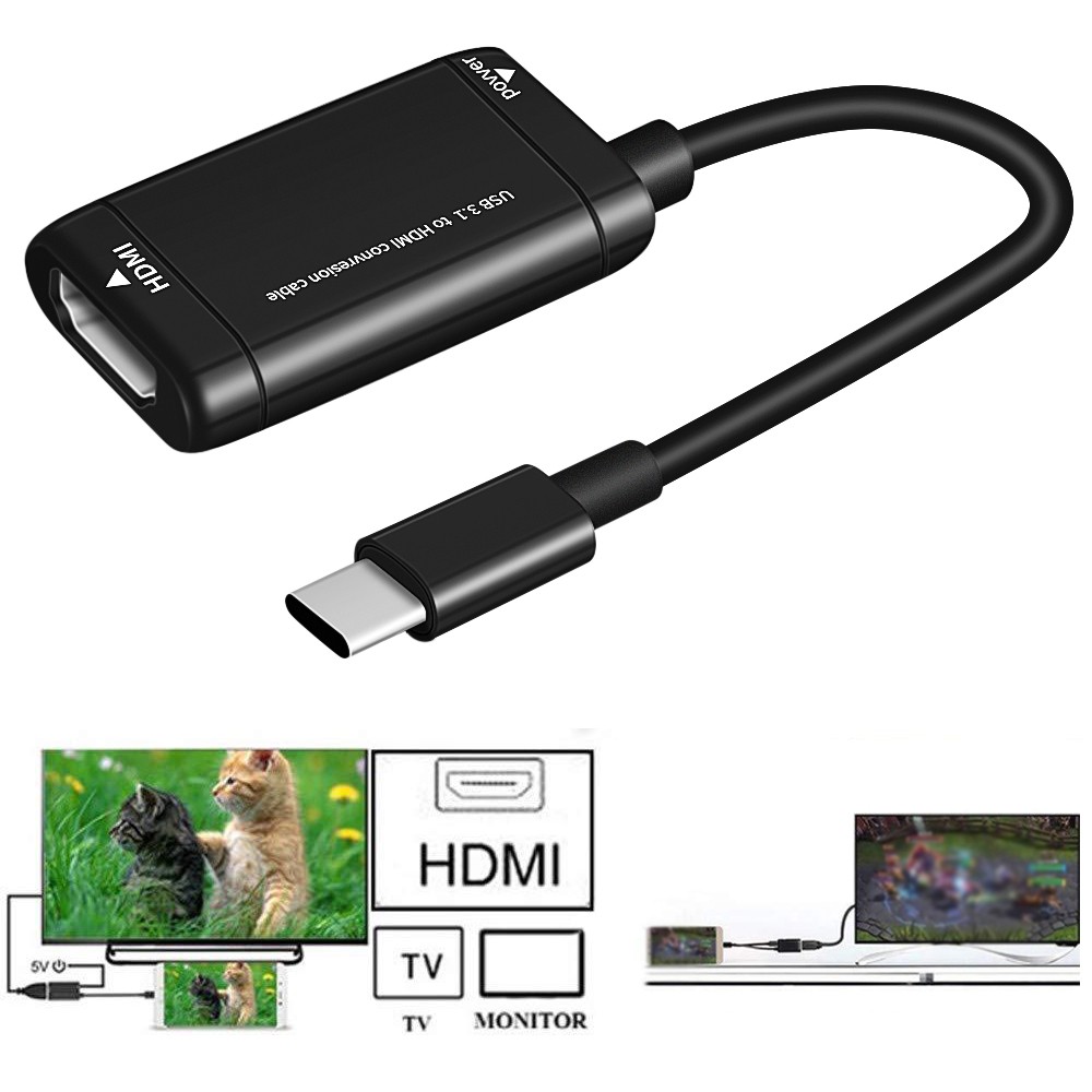 Dây Cáp Chuyển Đổi Cổng Type-C Sang Hdmi Usb 3.1 Cho Mhl Android Phone Tablet