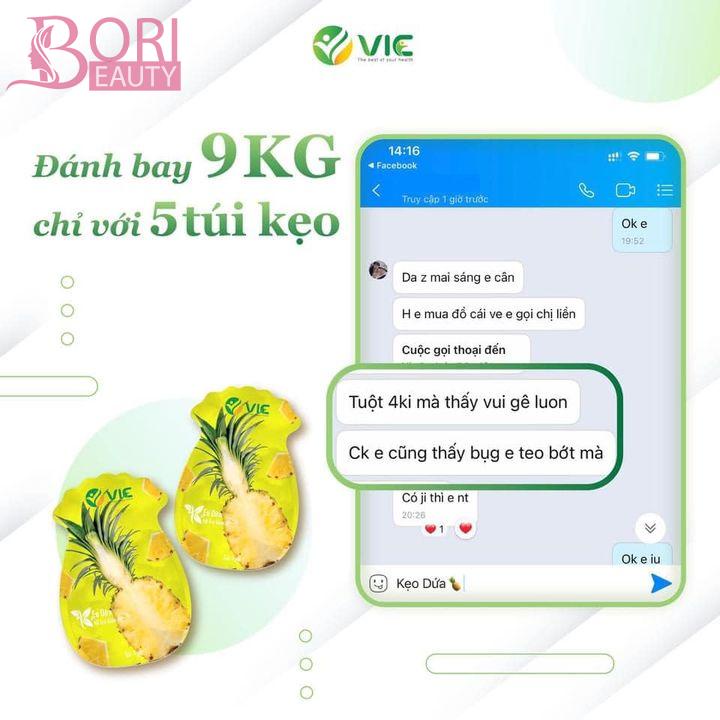 Mẫu Mới Kẹo Dứa Giảm Cân V.I.C kẹo giảm cân cấp tốc nhanh an toàn từ 3-5kg sau liệu trình