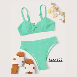 [BKN409] SET BIKINI CẠP CAO MÀU XANH MINT