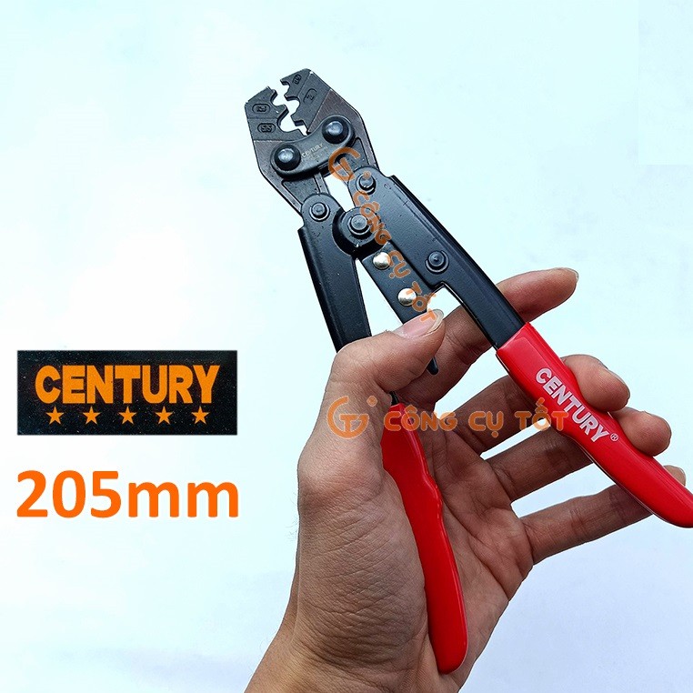 Kìm bấm cos cộng lực 205mm Century số 6 cho dây 1.25 - 5.5 mm², lõi tối đa Φ2.6mm