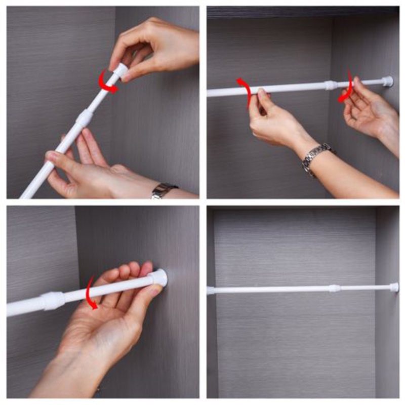 Thanh nhựa treo rèm cửa trong nhà tắm không cần đục lỗ tiện dụng