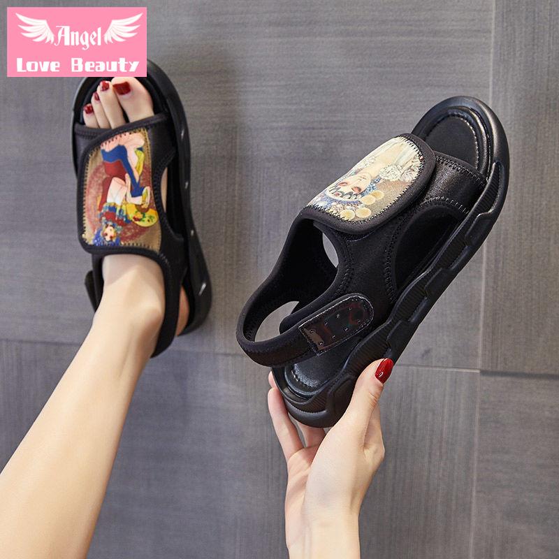 Giày Sandal Thể Thao Đế Bằng Siêu Nhẹ Chống Trượt Thời Trang Đi Biển 2022 Cho Nữ